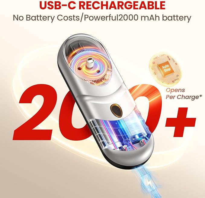 Can Opener Electric One Touch Automatic Electric Can Opener | One touch operation, built-in magnetic lid catcher. Food safe, friendly for arthritis hands, practical home kitchen tool