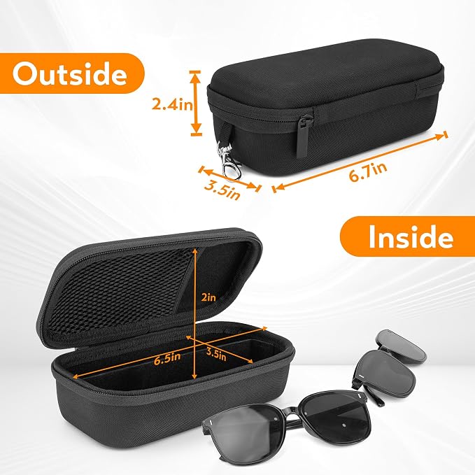 Double Eyeglasses Case, Hard Shell Dual Glasses Case Travel Sunglasses Organizer for Men Women
