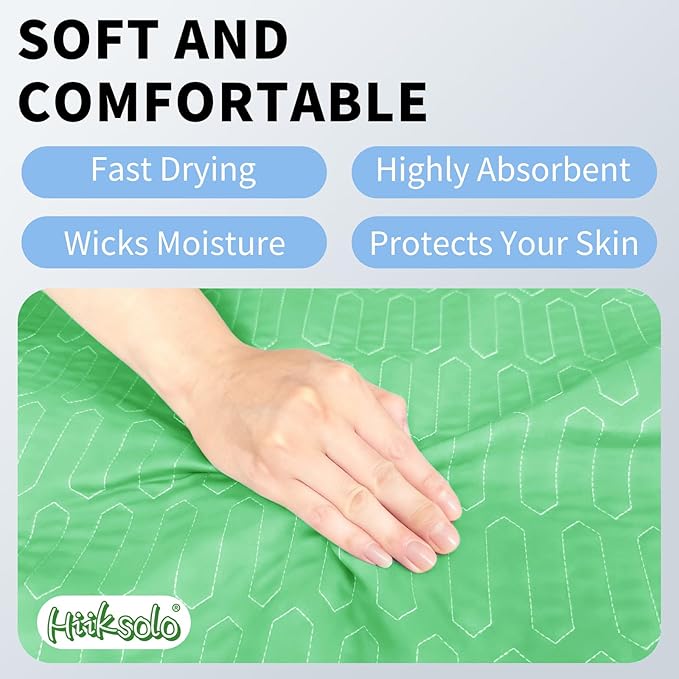 Washable Incontinence Underpads 34" x 52", 2 Pack Heavy Absorbency Reusable Bed Pads, Leakproof Mattress Protector Pee Pads for Adults, Kids & Dogs (Green)