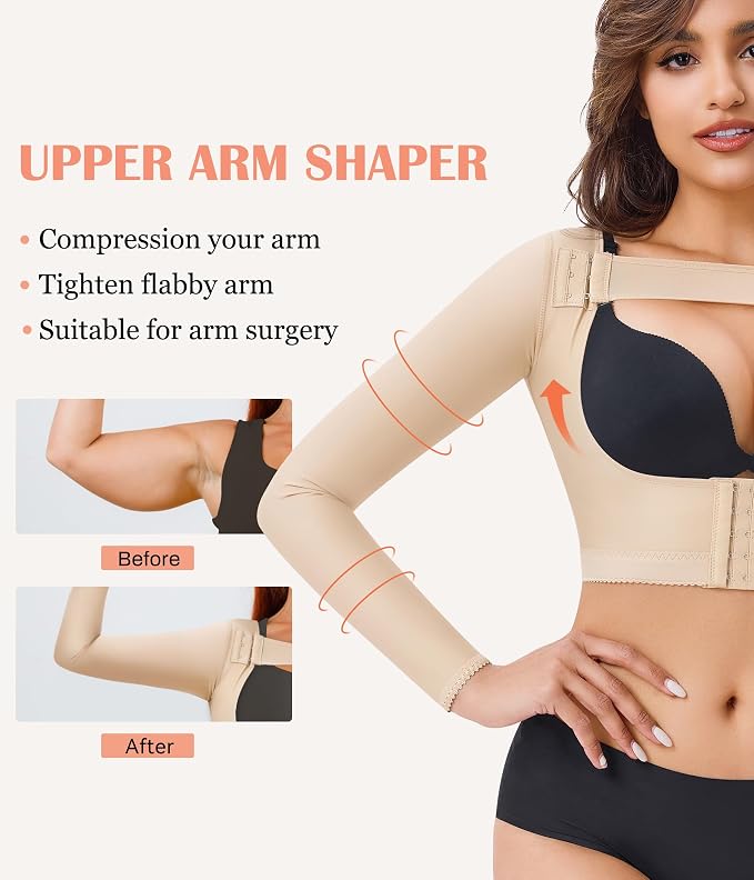 LANCS Women Upper Arm Shaper Post Surgical Compression Sleeves Slimmer Tops | Posture Corrector Vest Shapewear
