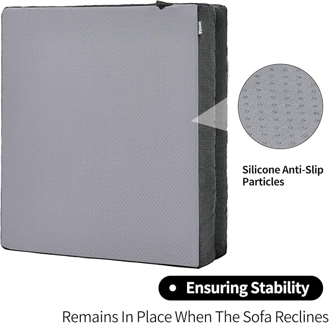 Recliner Cushions for Elderly with Lumbar Support, Patent Design 20x20x4 Inch Thick Chair Cushion Soft Tufted Dual Layer Booster Seat Cushions for Seniors Recliner Risers Gray 1 Set