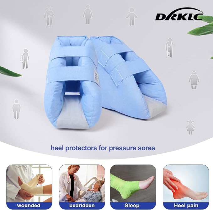 Heel Protector for Pressure Sores, Adjustable Heel Cushion Boot for Elderly Bedridden, Foot Support Pillow for Surgery Recovery, Ankle Pressure Ulcer Pad for Bed & Wheelchairs