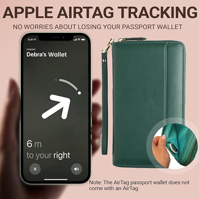 Travel Document Organizer - RFID Passport Wallet Case Family Holder Id Wristlet