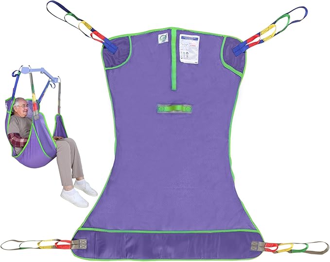 500lbs Mesh Full Body Sling for Lift - Patient Transfer Sling with Wide Pads for Elderly & Disabled,Compatible and Multi-Scene Transfer
