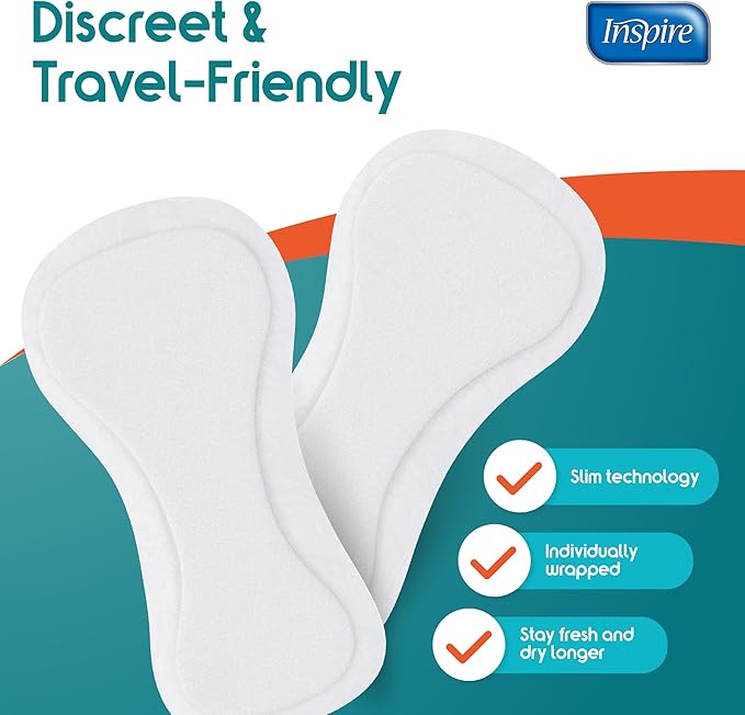Inspire Ultra Absorbency Incontinence Booster Pads | Absorbs Over 4 Cups! | for Women or Men, Adhesive Strip Use in Incontinence Underwear and Diapers Leak-Free (198 Count)