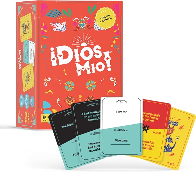 Dios Mio! Latino Party Game - 275 English y Espanol Cards for Latinos, Ages 17+ and 2+ Players | 275 cartas en inglés y español para Latinos, mayores de 17 años y 2+ jugadores
