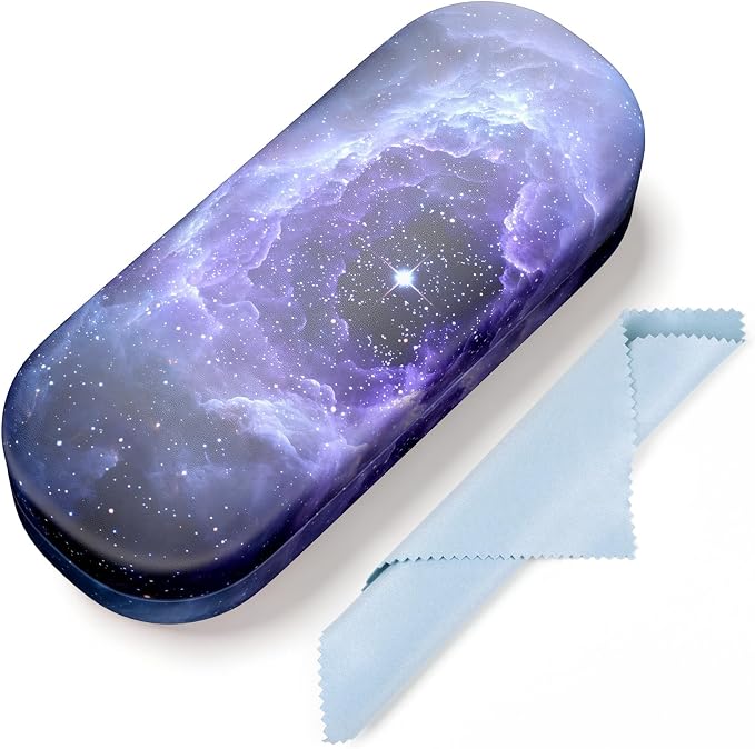 Hard Shell Leather Sunglasses Case,Classic Fashionable Cute Large Glasses Case for Women Men,Sunglass Eyeglasses