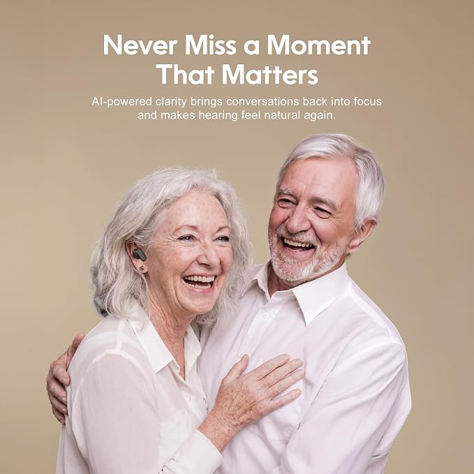 F1-P Bluetooth OTC Hearing Aids for Seniors & Adults with Hearing Loss, Smart App for Personalized Sound, AI Voice Enhancement & Noise Cancelling, Invisible Rechargeable Design, 30H Battery