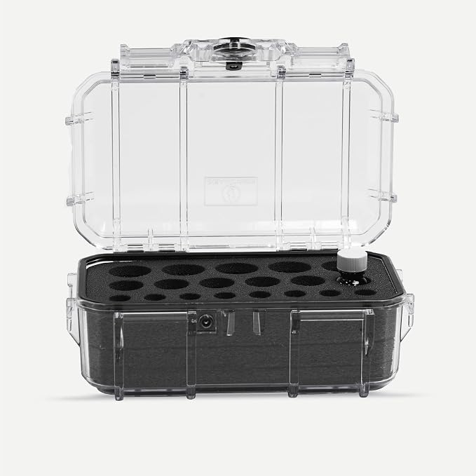 Evergreen EMT EMS Lockable Narcotics and Medication Storage Boxes / IP67 Waterproof/Airtight Dustproof for Ambulance, Emergency Services, Home Storage, Refrigerator Safe (Narcotics Foam + Clear)