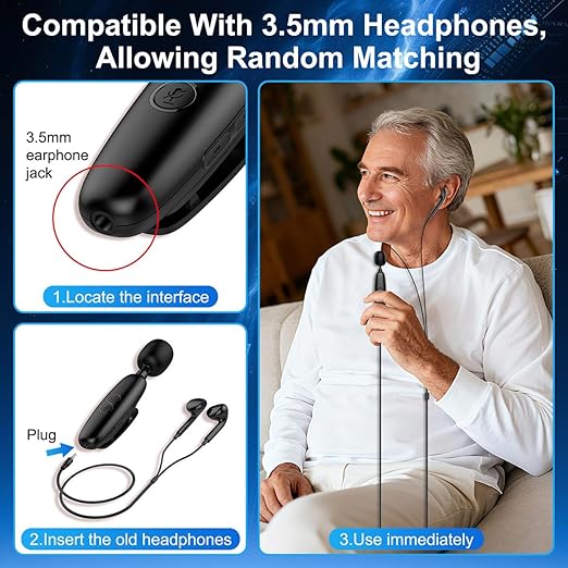 IceHeat Sound Amplifier for Seniors, Features Automatic Noise Reduction to Enhance Voices, Howling Suppression, Instant on-and-use Operation, and 7-Button Volume Adjustment