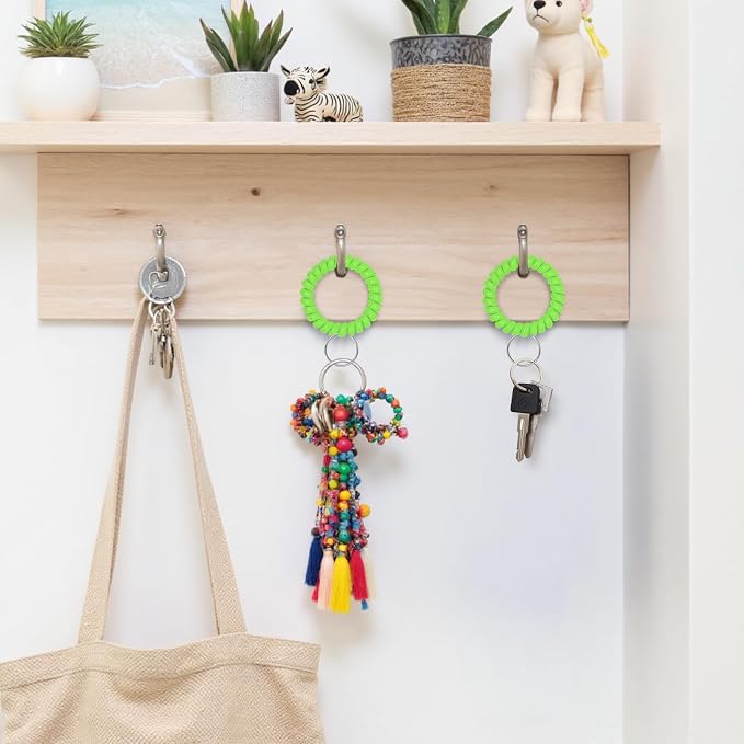 Spiral Coil Keychain, Anti-lost Key Chain Holder Lanyard Cord for Sauna Outdoor Sports and Gym Pool