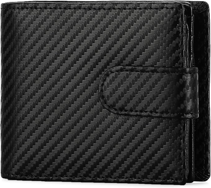 GOIACII Mens Wallet Large Capacity Genuine Leather RFID Blocking Bifold Wallets for Men with ID Window and 15 Card Slots