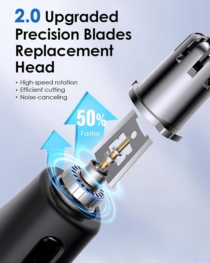 Upgraded Nose Hair Trimmer Replacement Heads for O Blade - Compatible with Oblade QP2834 QP2724 QP2520/30, QP2620/30, and Pro Series - Quick & Effortless Trimming, Painless Hair Removal