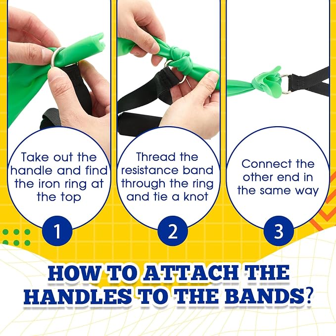 3 Pcs Resistance Band with Handles Chair Exercise Equipment for Seniors Physical Therapy Band Gifts for Elderly Women Rehab, Physical, Grandma, Grandpa
