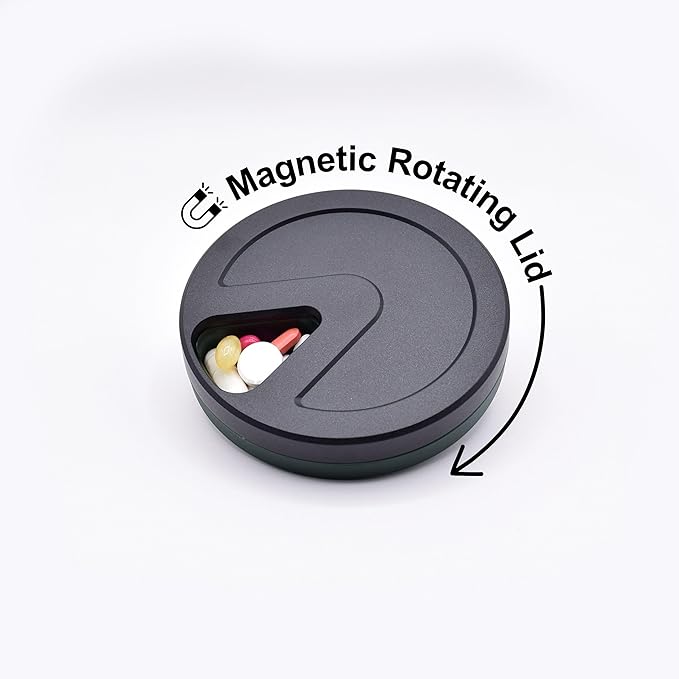 Travel RX Pill Case by Type Two Labs – Weekly 7 Day Pill Box, Compact Magnetic Organizer for Pills fits Purses or Pockets, Rugged Daily Caddy Holds Vitamins, Supplements, Medication. (PNW Green)