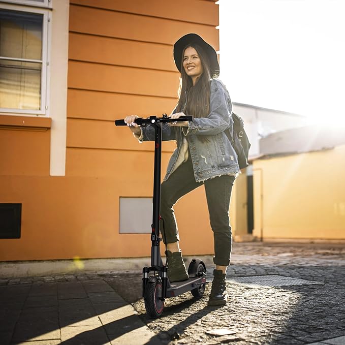 Electric Scooter for Adults- 8.5"/10''/14'' Tires, Up to 19/22MPH by 350W/500W Motor, Max 12/21/23/27/62Miles Long-Range Foldable Commuting Adults Scooter with Double Braking System and App