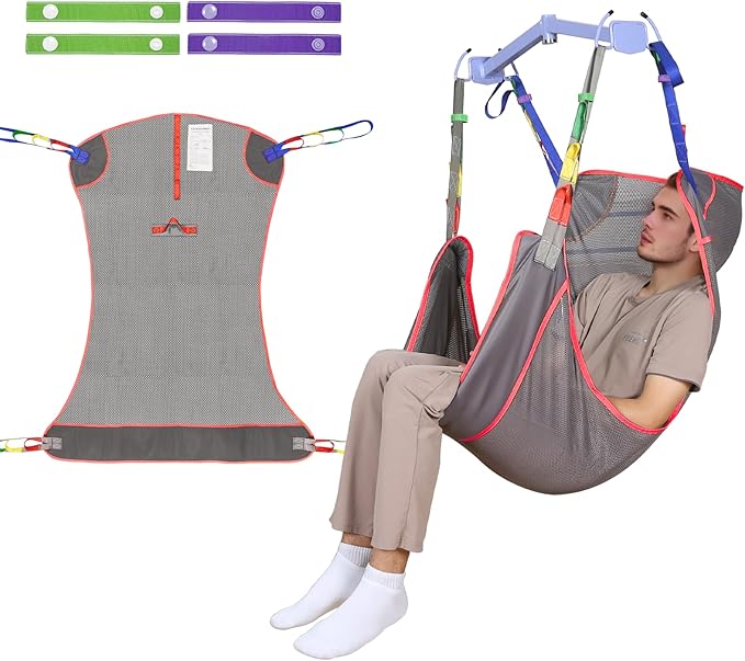 Universal Full Body Patient Lift Sling for Patient Lift or Transfer, Lift Sling with Mesh Fabric Suitable for Bedridden,Elderly or Disabled (Small (Pack of 1))