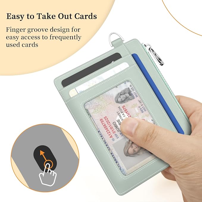 Hancynir Mountain Sunrise Small Wallet Women Credit Card Holder Slim RFID | Zipper Keychain Wallet, Travel Coin Front Pocket, Ladies Women Gifts, Thin Minimalist Card Case, 6 Card Slots, PU Leather