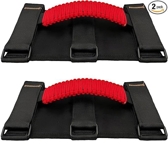 2 Pack Paraocrd Roll Bar Grab Handles for Jeep Wrangler Accessories | CJ YJ TJ JK JL LJ JLU JKU Sahara Freedom Rubicon, Gladiator JT (1955-2023 Modle), Upgrade Strong Metal Buckle, Non-Deformable
