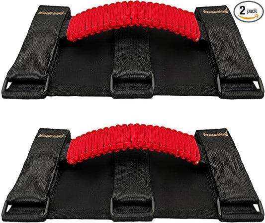 2 Pack Paraocrd Roll Bar Grab Handles for Jeep Wrangler Accessories | CJ YJ TJ JK JL LJ JLU JKU Sahara Freedom Rubicon, Gladiator JT (1955-2023 Modle), Upgrade Strong Metal Buckle, Non-Deformable