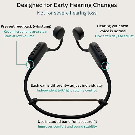 CORE Bone Conduction Sound Amplifier – Open-Ear Personal Listening Wearable for Clearer Conversations