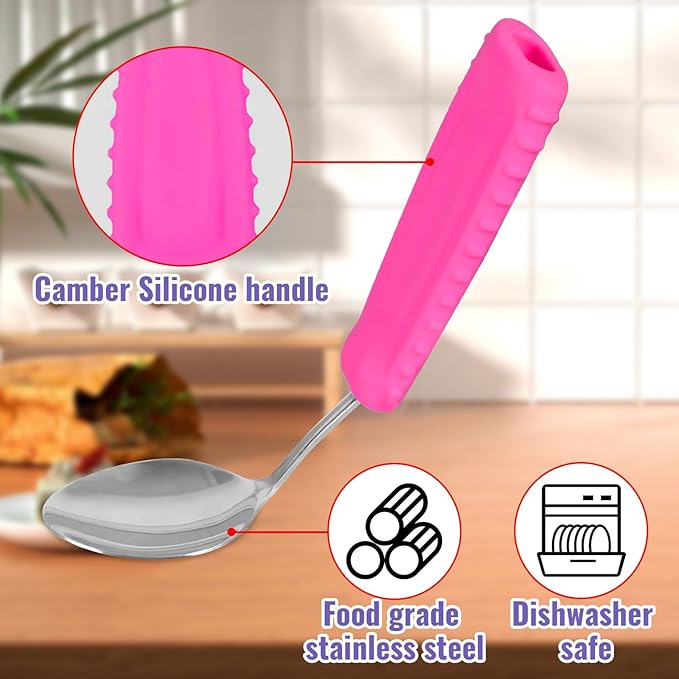 Adaptive Weighted Utensils Set – Spoon and Fork for Hand Tremors, Parkinson’s, Elderly, and Arthritis – Adaptive Eating Utensils for Weak Grip and Limited Mobility