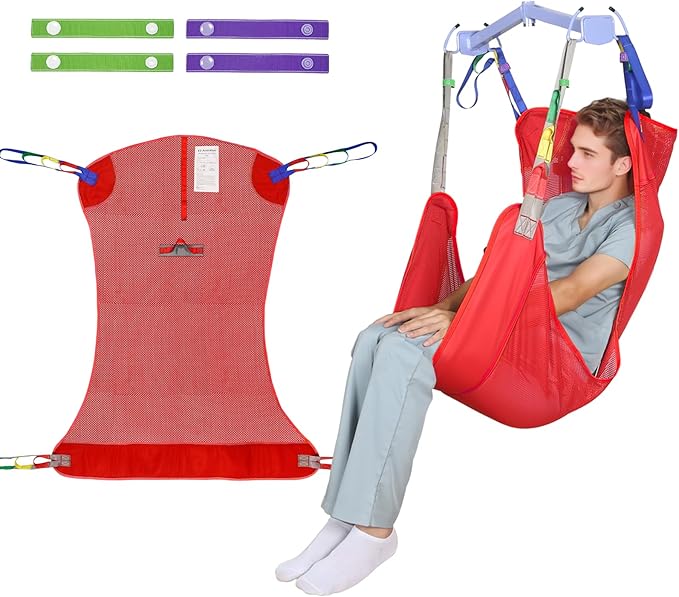Universal Full Body Patient Lift Sling for Patient Lift or Transfer, Lift Sling with Mesh Fabric Suitable for Bedridden,Elderly or Disabled to Bathing