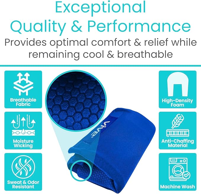 Vive Walker Handle Cushions - Padded Hand Covers - Soft Cushion Padding Medical for Folding Rolling Wheelchair, Rollator Handle, Senior, Elderly Grippers - Crutch Handle Pad Grips - Mobility Aid