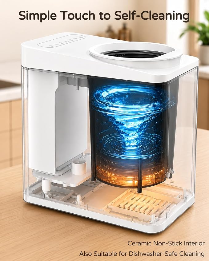 Odorless Electric Kitchen Composter 4.5L, Quiet ≤45dB for Home | Auto Clean, Large Carbon Filter Odor Control, Process Food Waste to Fertilizer in 4-8H, Countertop Mill Composter for Indoor