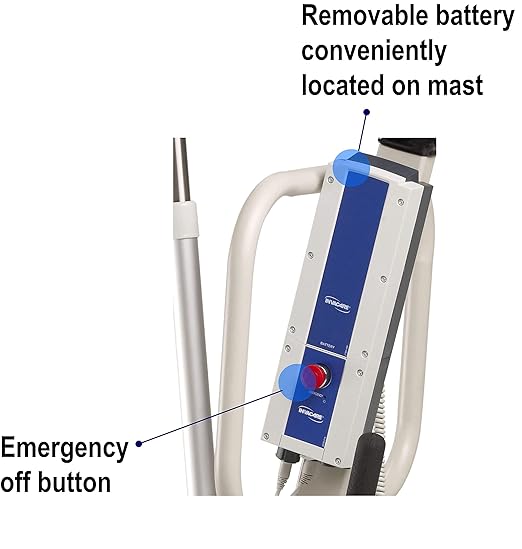 Invacare Reliant Heavy-Duty Electric Patient Lift with Manual Low Base, 600 lb. Weight Capacity, RPL600-1