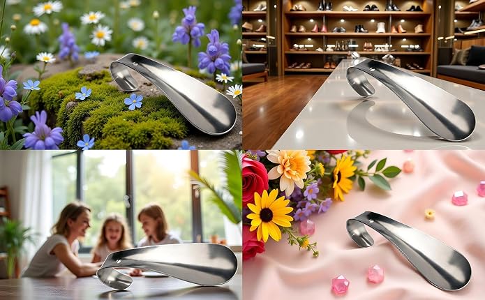 Shoe Horn Long Handle for Seniors Men Women,Metal Shoehorn Handled,Long-Handle Shoehorns Shoe Spoon Boot Horns,Shoes Stick Helper,6 Inch Travel Small Size Stainless Steel Short Shoe Tongue