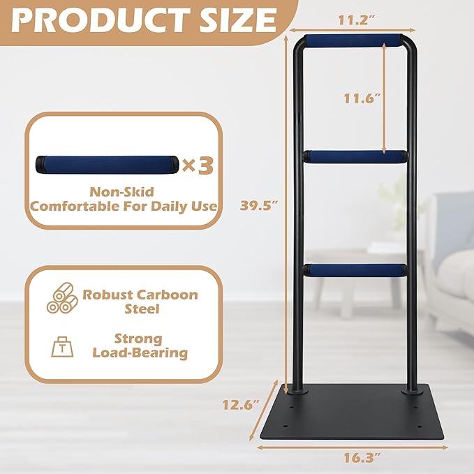 Stand Assist Aid for Elderly, Chair & Couch Stand Assist Bar, 19''x17''x40'' Standing Aids & Supports with Non-Slip Covers, Mobility Standing Aid Rail for Couch (Solid Base)