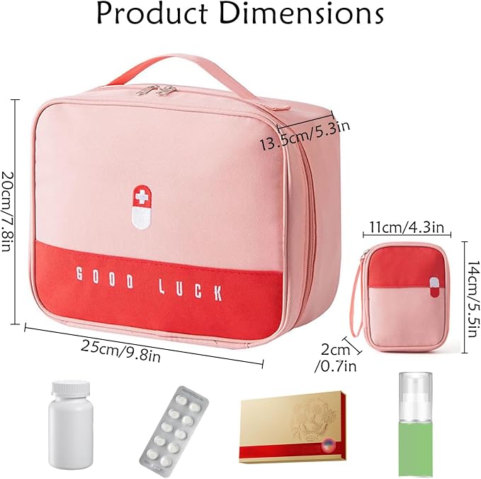 Travel Medicine Bag, Medical Bag Empty, for Home, Travel, Camping, Car, Hiking & Outdoor Emergencies, Medicine Travel Bag Kit