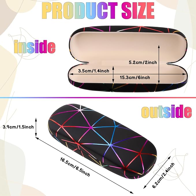 3 Piece Eyeglasses Case，Hard Shell Glasses Case Protective Case with Cleaning Cloth Reading Glasses Case