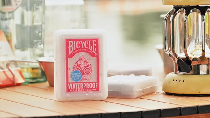 Bicycle Waterproof Playing Cards Red Plastic Deck Pool Beach | 100% waterproof and washable, Modern Cupid Back design, Protective clamshell case included, Durable yet flexible