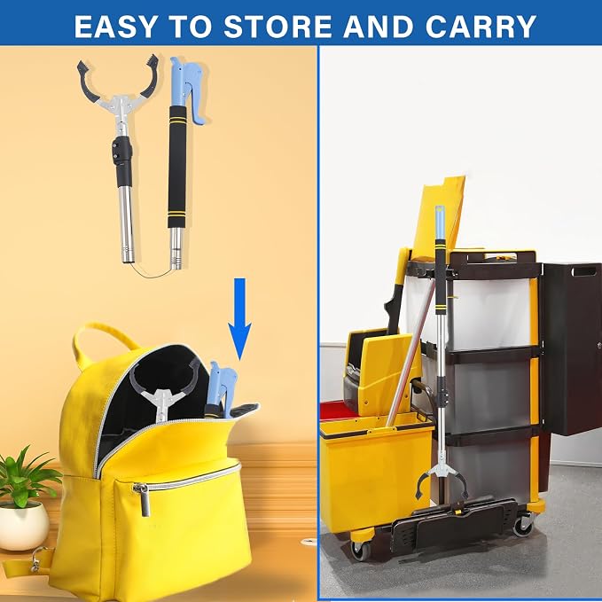 Trash Picker Upper Grabber Heavy Duty, 38" Grabber Reacher Tool Heavy Duty for Yard Work Trash Picker Outdoor Stainless Steel Metal Extra Long Foldable Sturdy and Durable (38 inches)