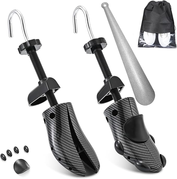 eachway Shoe Stretcher Shoe Trees,Adjustable Length & Width for Men and Women (S (for Women's 5.5-10) Black)