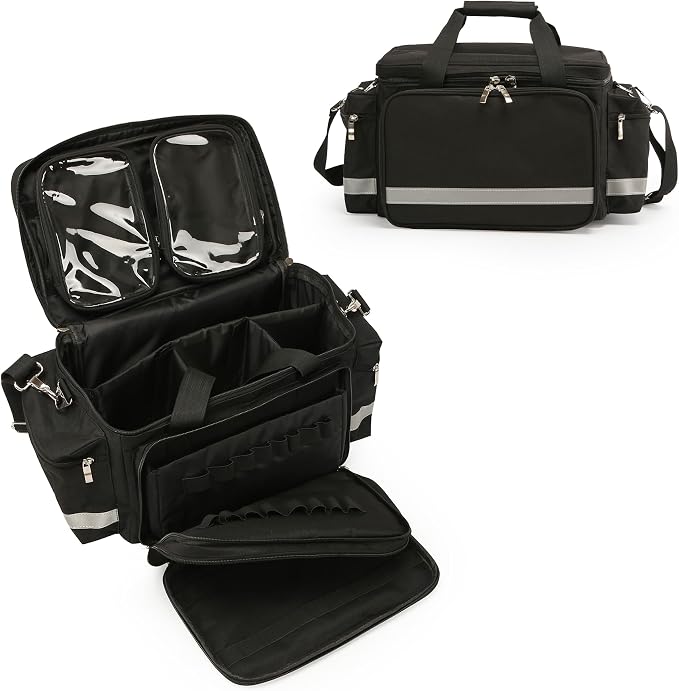 Medical Bag Empty Emergency Bag First Responder Bag First Aid Bag Home Health Empty First Aid Storage with Detachable Divider Medical Supplies