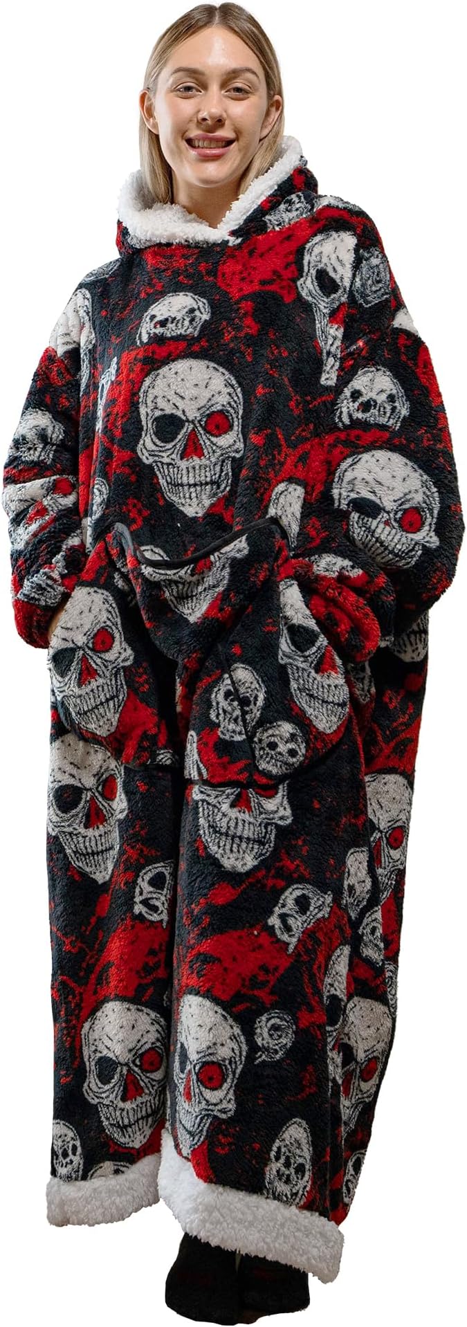 Blanket Hoodie, Long Hooded Blanket Sweatshirt as Birthday Gifts for Women Men, Long Wearable Blanket for Women Men.