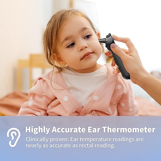 Boncare Thermometer for Adults, Kids, Accurate Digital Forehead Thermometer | Medical Grade FSA-HSA Eligible Touchless Infrared Ear Thermometer, Fever Alarm & Silent Mode, 1s Instant Results