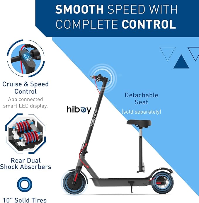 Hiboy S2 Pro/X300 Electric Scooter, 500W Motor, 10"/12" Tires, 25/38 Miles Range E Scooter, 19/23 Mph Folding Commuter Electric Scooter for Adults