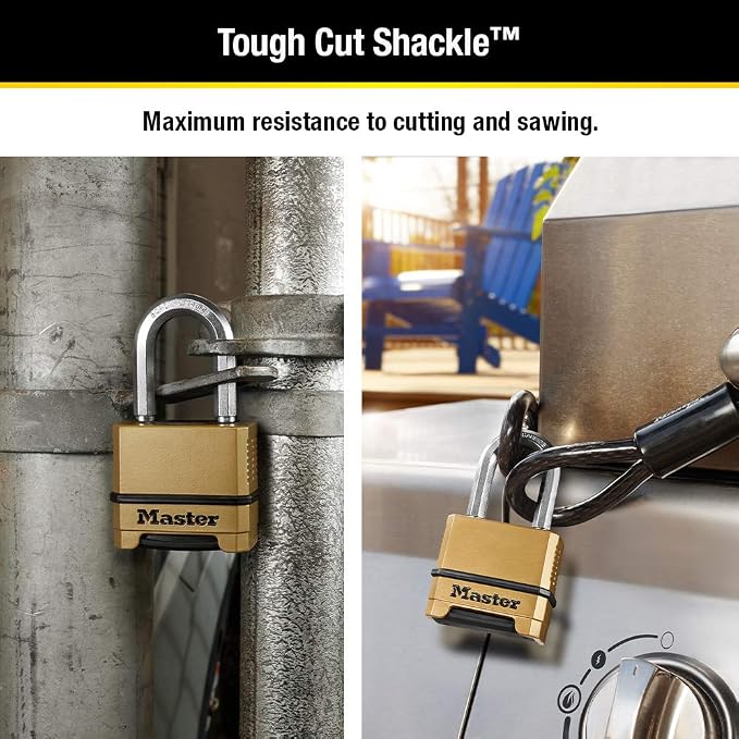 Master Lock Combination Padlock Gold | Heavy Duty | Weather Resistant | Resettable | For Outdoor Use | Pack of 20