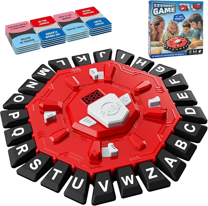 Word Game Family Party Board Games Card Game Learning Alphabet Letter Game | 220 Topic, 2 Modes, Digital Display Timer, The Fun Fast-Paced Race Against The Timer for Kids & Adults Christmas Gift
