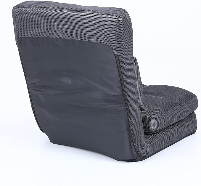 Indoor Chaise Lounge Sofa, Floor Chair with Back Support for Adults, 14 Angle Adjustment Recliner Chair, Folding Floor Lounger with Pillow 8823(Grey-2)