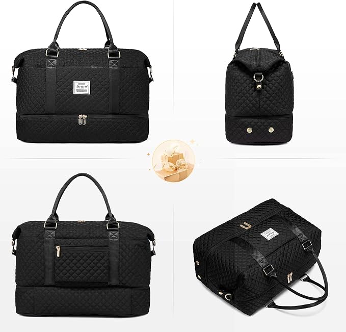 LOVEVOOK Travel Duffle Bag,Weekender Bags for Women with Shoe Compartment，Carry on Overnight Bag with Toiletry Bag,Gym Duffel Bag with Wet Pocket, Hospital Bags for Labor and Delivery