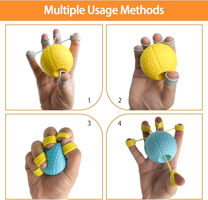 Hand Exercise Ball Squeeze Balls for Hand Therapy Finger Extension Exerciser Finger and Wrist Strengthener, Hand Grip Strengthener for Elderly, Weak Hand, Arthritis, Stroke, Carpal Tunnel