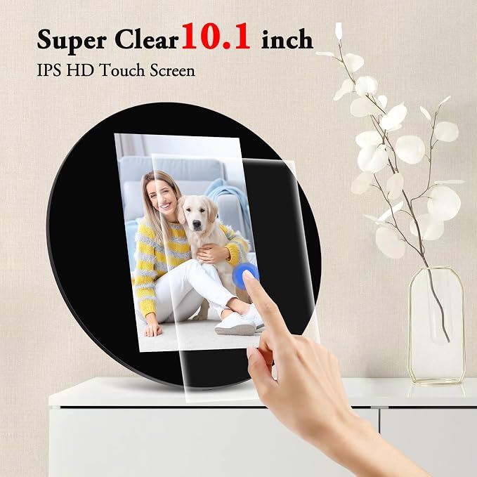 SAMMIX Digital Picture Frame 10.1 Inch WiFi Digital Photo Frame, IPS HD Touch Screen, 32GB Storage, Slideshow, Easy to Share Photos and Video via Uhale APP, Gift for Family