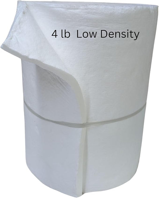 1" Thick Low Density Ceramic Fiber Blanket, 24" Wide, 25 Ft. Long, 2400F Rated Insulation, 4 Lb, 3429E