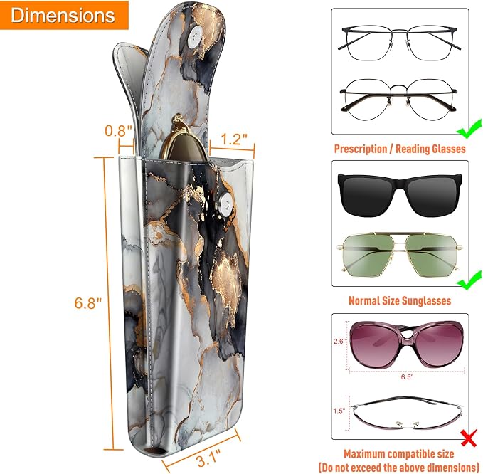 FINTIE Double Glasses Case with Carabiner Hook, Portable Vegan Leather Eyeglass Case Anti-scratch Sunglasses Pouch