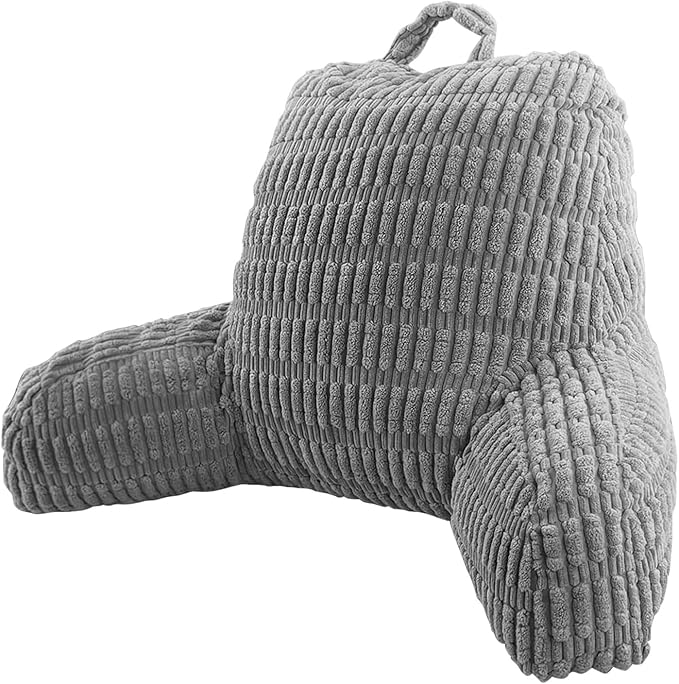 Reading Pillows for Sitting in Bed Adult, Back Rest Pillow for Sitting Up in Bed and Couch, Back Support Chair Pillow Support for Adult Backrest Pillows for Reading (Dark Grey)